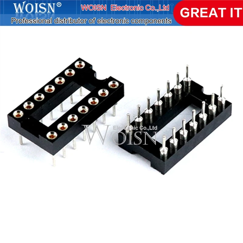 5PCS Round Hole IC socket Connector DIP 6 8 14 16 18 20 24 28 32 40 pin Sockets DIP6 DIP8 DIP14 DIP16 DIP18 DIP20 DIP28 DIP40