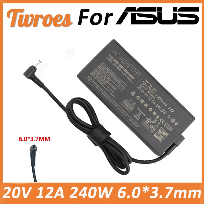 

240W 20V 12A 6.0*3.7MM Laptop adapter Charger ADP-240EB B For ASUS ROG Strix Scar 15 GX550LXS RTX2080 G533QS G533QS-XS98Q Power