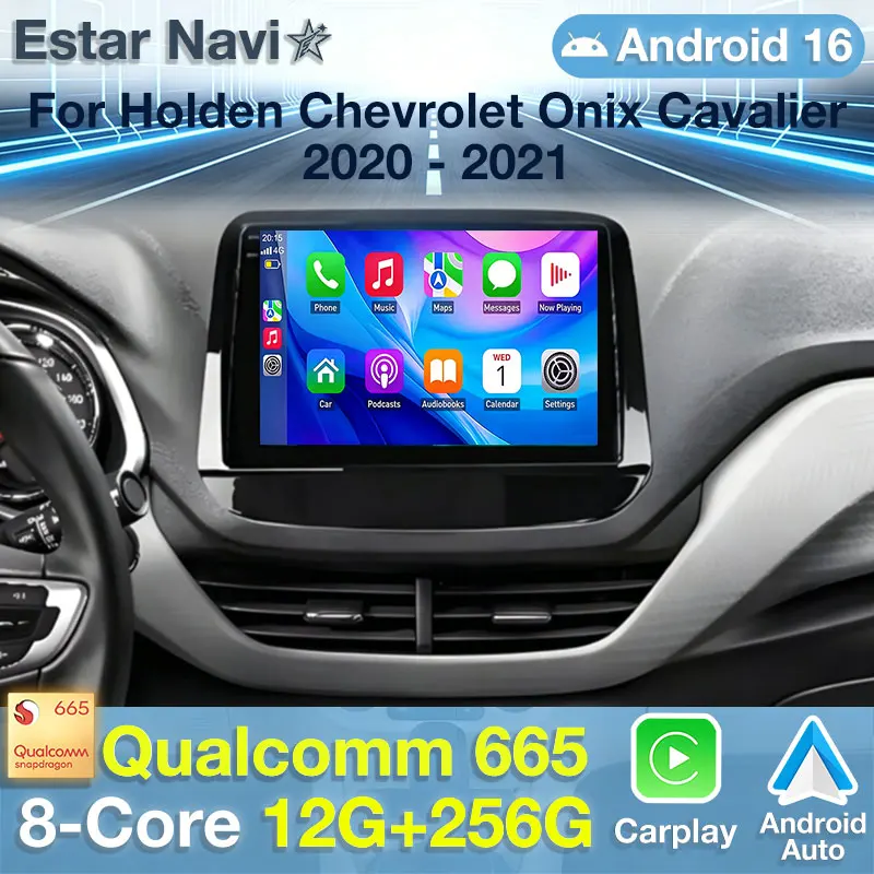 Pantalla 2K para Radio de Auto Holden Chevrolet Onix Cavalier 2020 2021, Carplay Inalámbrico, Navegación Android 16, Cámara 360, 4G+WIFI, DSP
