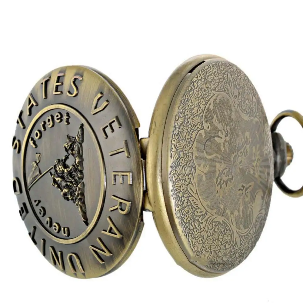 Vintage Watch Bronze Pocket Watch Quartz Necklace Pendant Antique Gift Men's watches Steampunk Gifts For Women