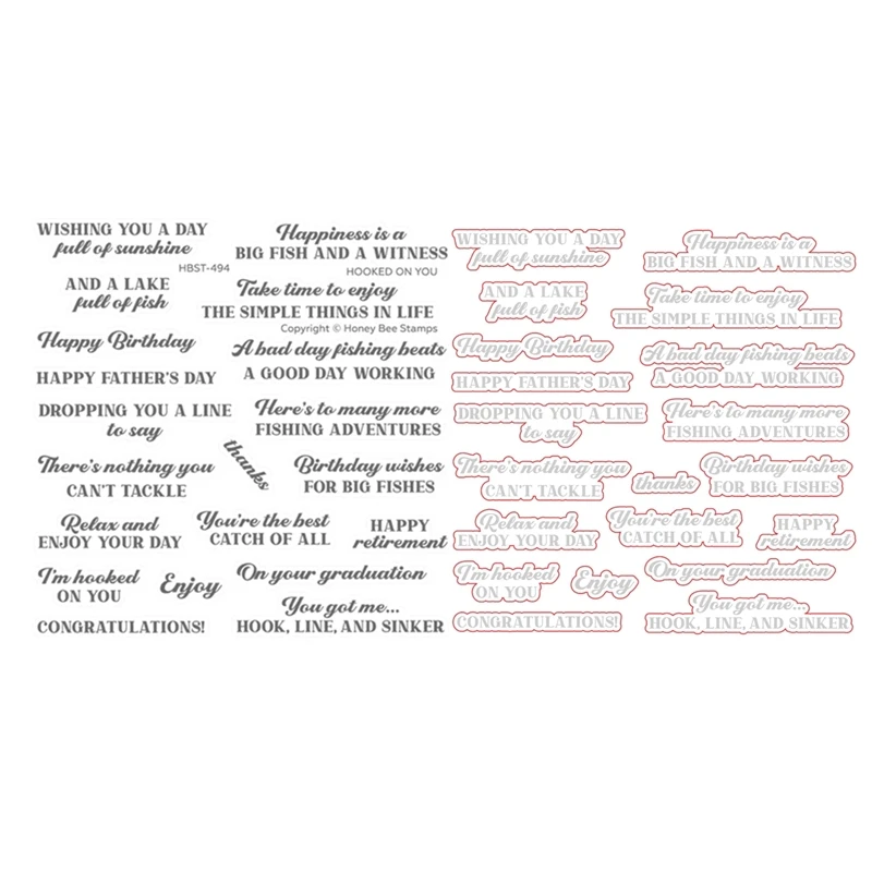 

HonB Hooked On You Sentiments Clear Stamp Cutting Dies for New May 2023 Scrapbooking Paper Making Bee Frame Craft Card