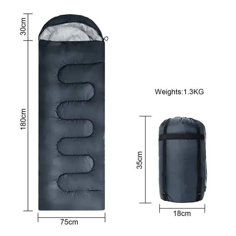4 Season Waterproof Lightweight Envelope Type Sleeping Bag for Adults Kids Portable Camping Backpacking Polyester Material