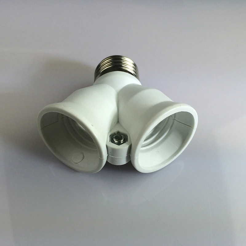 2 In 1 Dual E27 Lamp Holder Converter For Bulb Lighting LED Base Screw Light Lamp Bulb Socket E27 To 2-E27 Splitter Adapter[ZH]