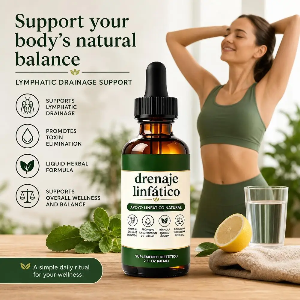 Natürliche Lymphdrainage-Tropfen 59/60ml, Nahrungsergänzungsmittel zur Körperbalance bei Flüssigkeitsretention & Schwellungen, Kräuterformel – Detail 1