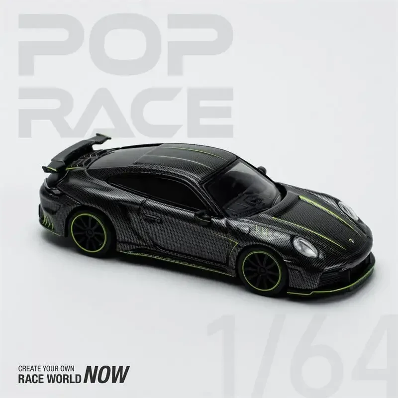 PopRace 992 스팅어 GTR 카본 에디션, 블랙 다이캐스트 모델 자동차, 1:64