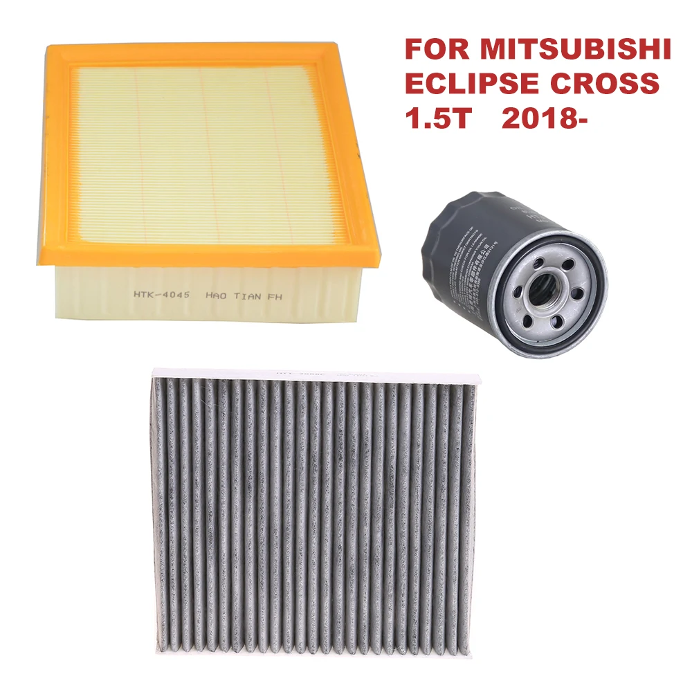 

3Pcs Oil Cabin Air Filters Kit For MITSUBISHI ECLIPSE CROSS 1.5T 2018- MD135737 1500A708 7803A004 Accessories Auto Spare Parts