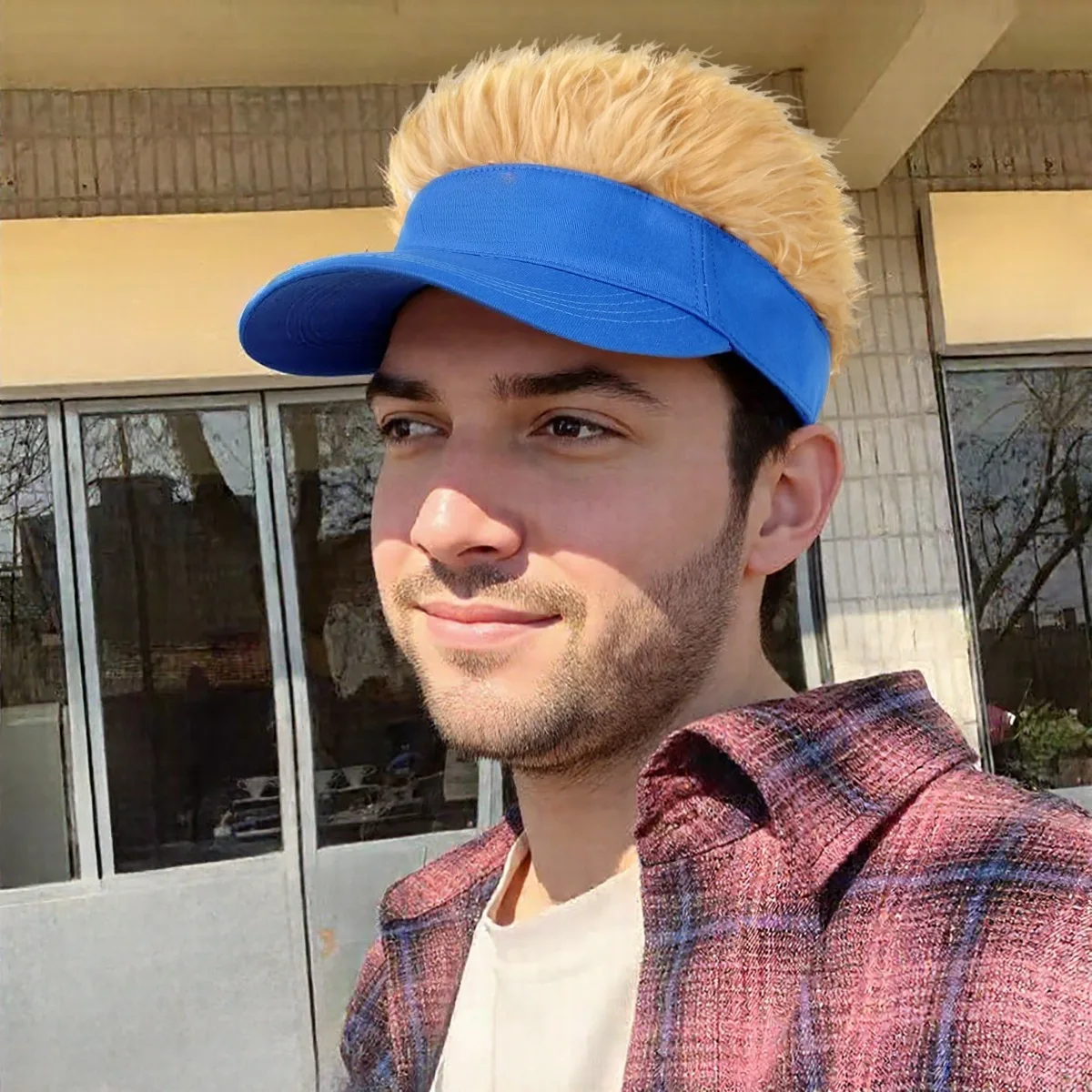 1Pc Korean Fashion Wig Hat Outdoor Men's Baseball Hat