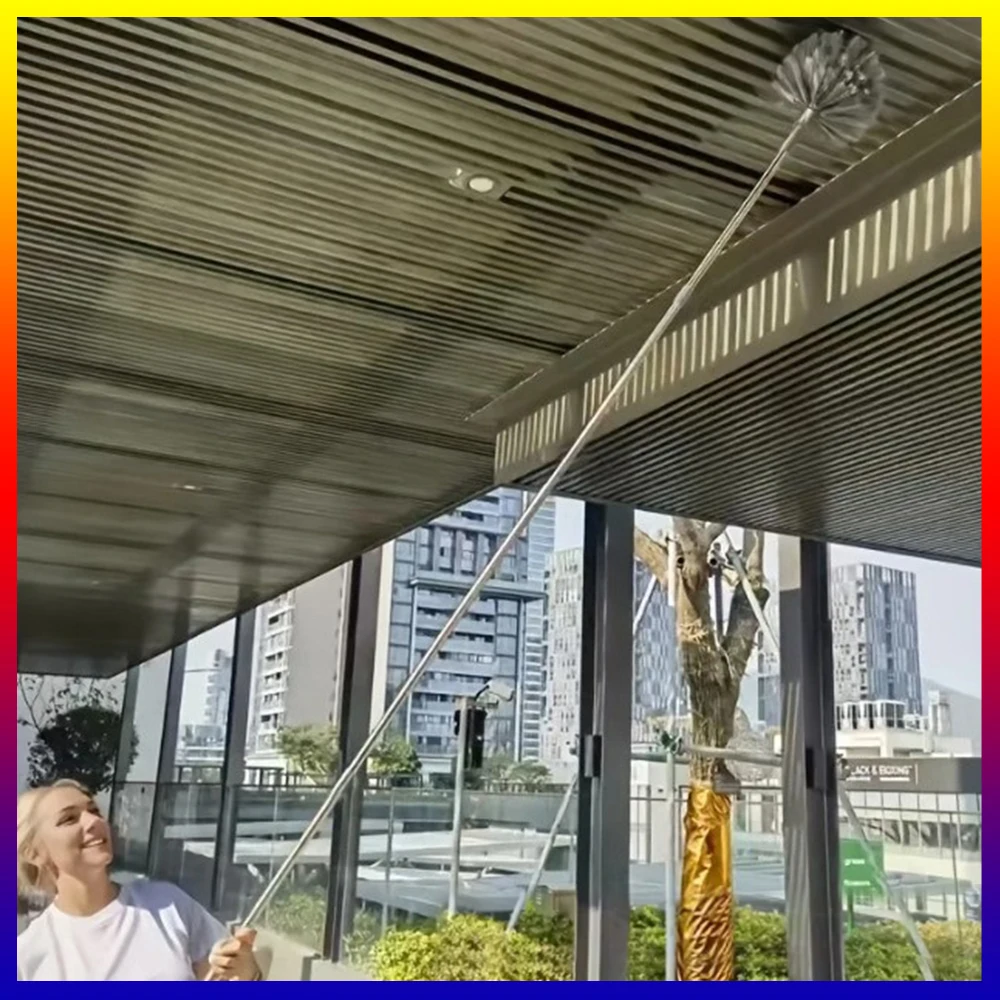 1 Stück, verstellbare Länge, Spinnennetz-Deckenreiniger – Robuster Metallbesen mit ergonomischem Griff, vielseitiges Staubentfernungswerkzeug für verschiedene Oberflächen. – Detail 4