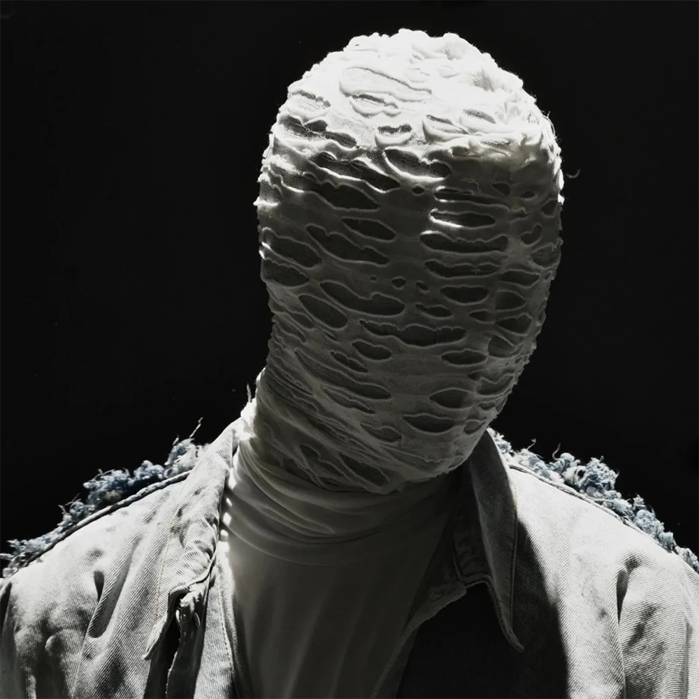 Full Face Cover Mummy Torn Hood Mesh Hole Balaclava Headgear CS Hat See-through For Halloween Cosplay Cap Breathable