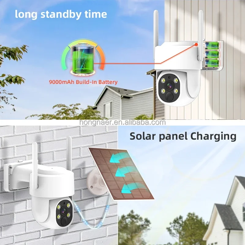 

4MP CCTV Kit Wireless Solar Panel Power Security PTZ Camera System Wireless WiFi Outdoor Solar CCTV Camera Surveillance System