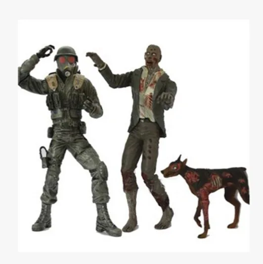 NECA Resident Evil Zombie Dog com Hunk Máscara de Gás Figura de Ação Modelo Colecionável Brinquedo Exibição de Casa Ornamento de Mesa Presente