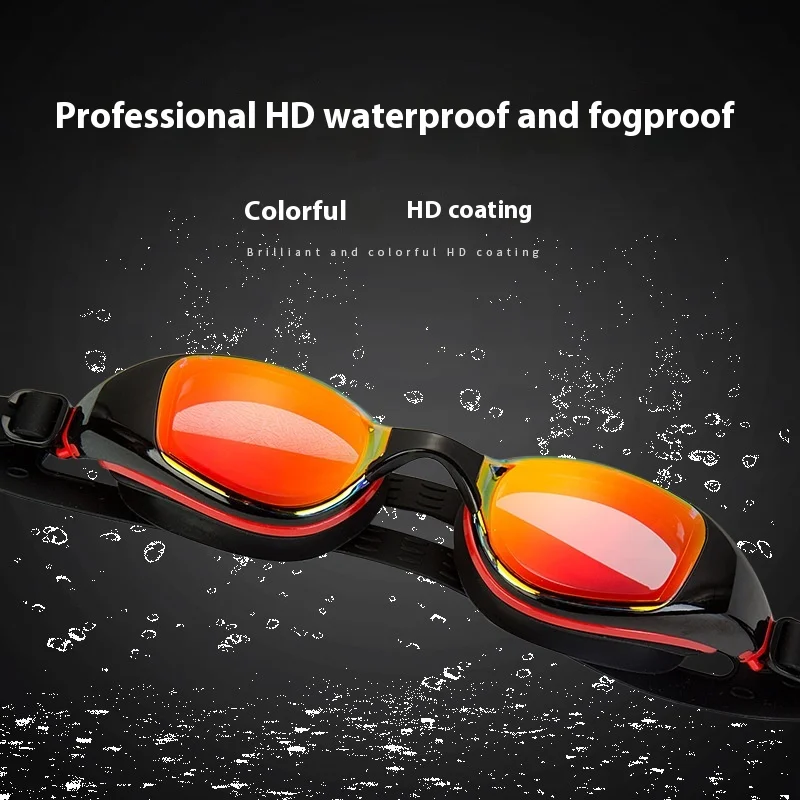 New Silicone Swimming Goggles Dazzle Color Electroplating Adult Replacement Nose Bridge Waterproof Anti-fog Swimming Goggles