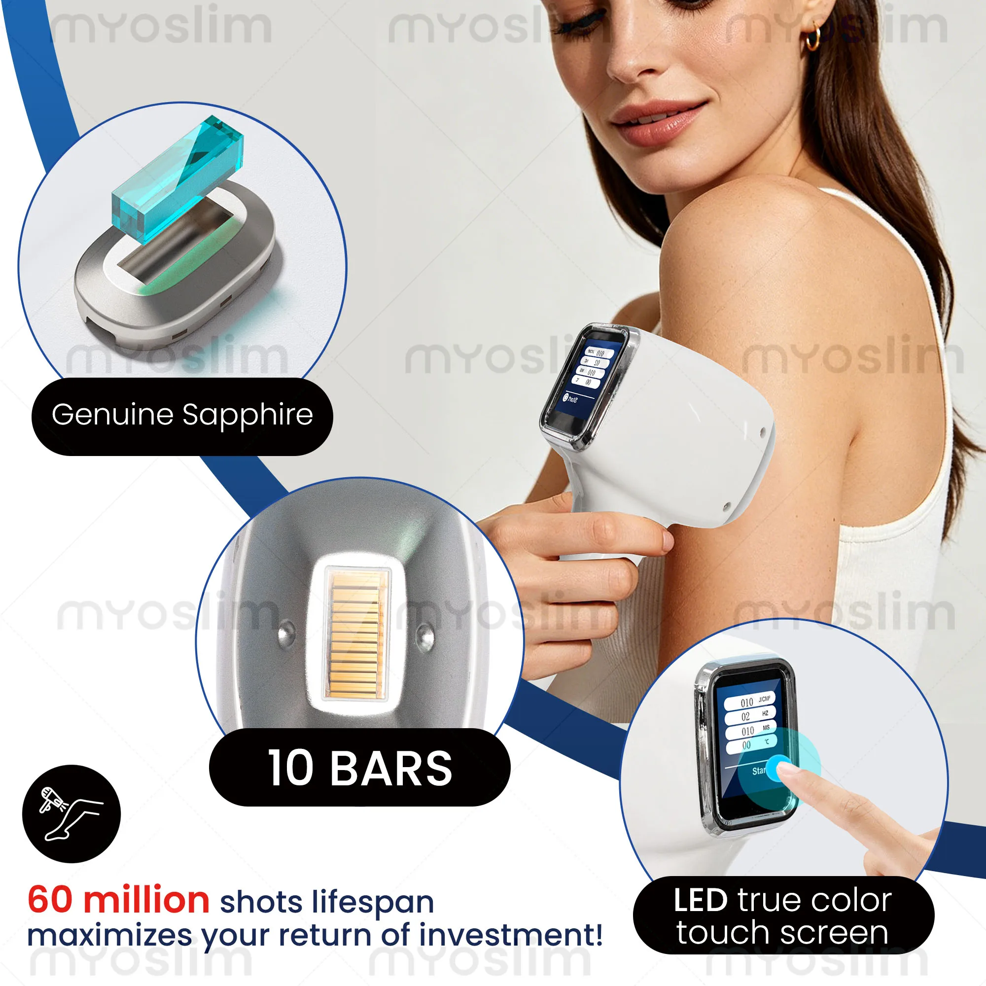 Diode Laser Hair Removal 2in1 Picosecond Device 6 Wavelength Sapphire Ice Cooling Painless Tattoo