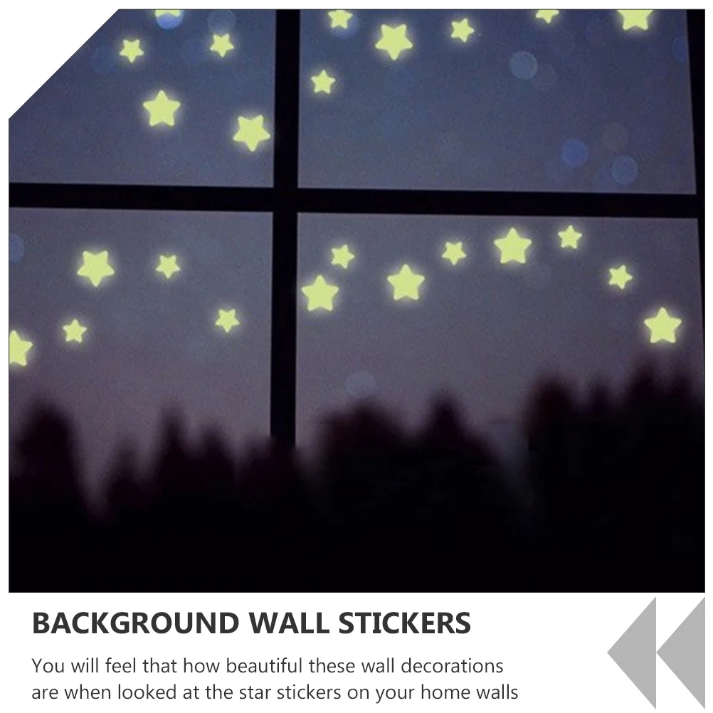 

200 Pcs Luminous Star Decals PVC Glowing Background Decor Kids Room Bedroom Office Kitchen Christmas