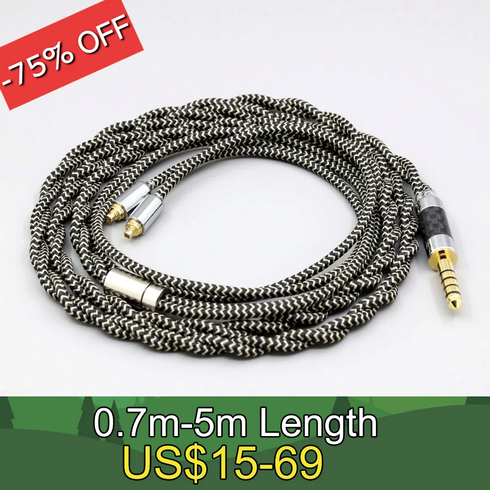 

2 Core 2.8mm Litz OFC Earphone Shield Braided Sleeve Cable For Sennheiser ie200 IE300 ie600 IE900 LN008066