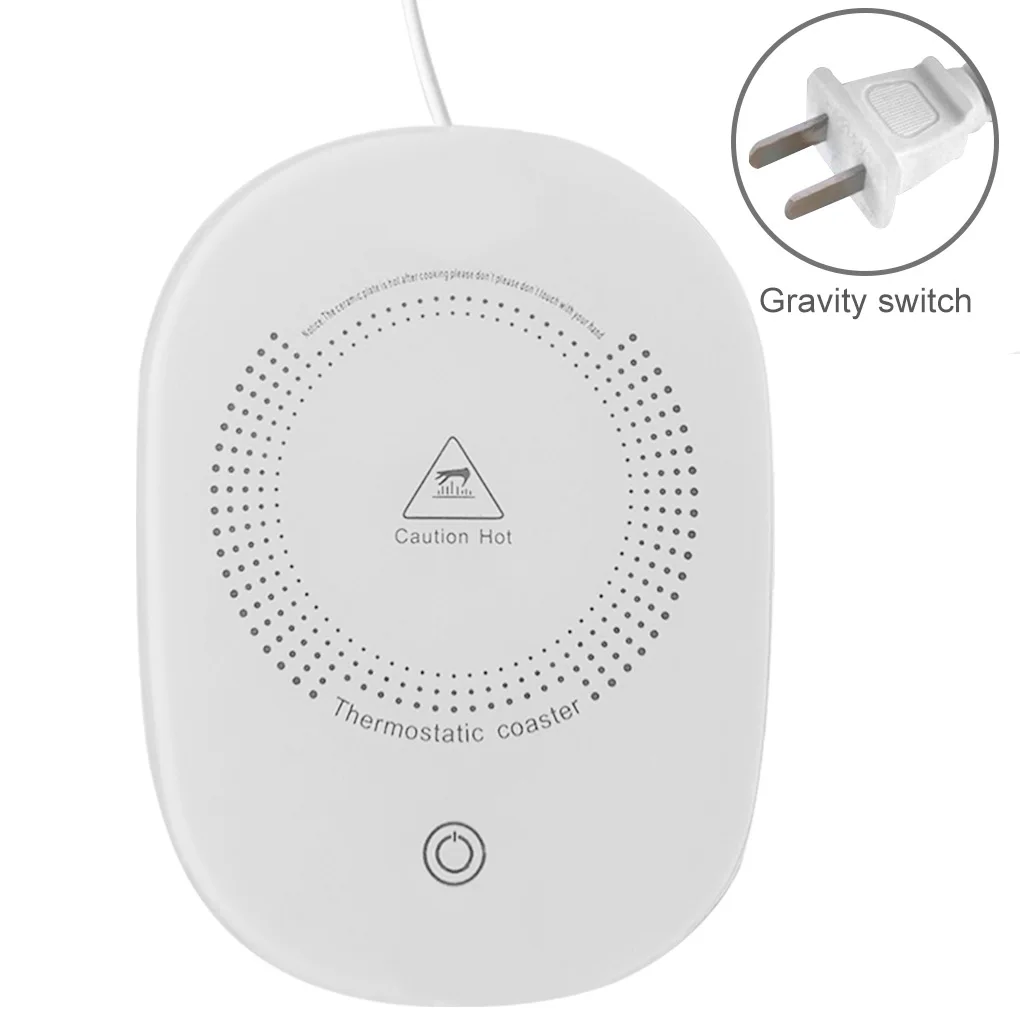 

Ceramic Coffee Mug Warmer Coaster With Tempered Glass Surface High Temperature Resistant Smooth Line Gravity sensor