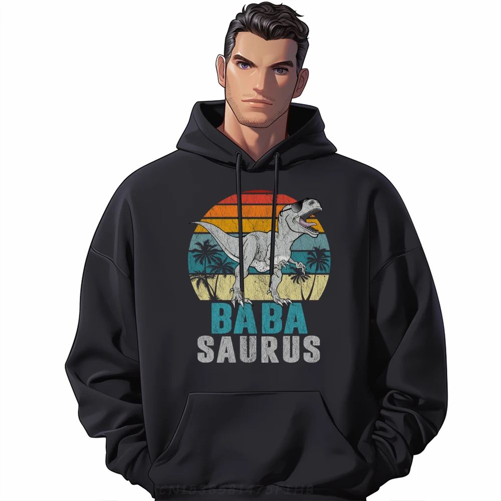

Babasaurus T Rex Dinosaur Baba Hoodies Husband Design Lovers Day Hoodies Long Sleeve Family Summer Hoodies O Neck