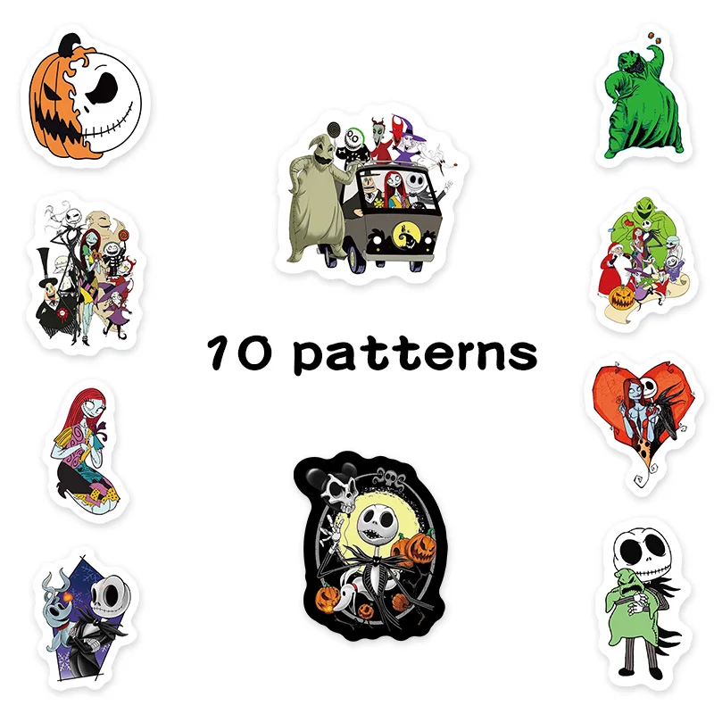

500pcs/Roll Disney The Nightmare Before Christmas Roll Stickers Decoration DIY Laptop Phone Skateboard Waterproof Stickers Toy