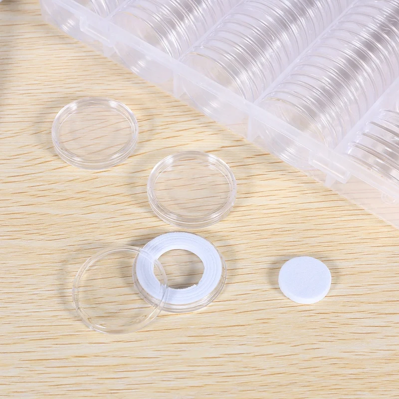 30 Mm Coin Capsules Ps Round Coin Holder Case And 6 Sizes (19/20/22.25/25/27/30Mm) Protect Gasket