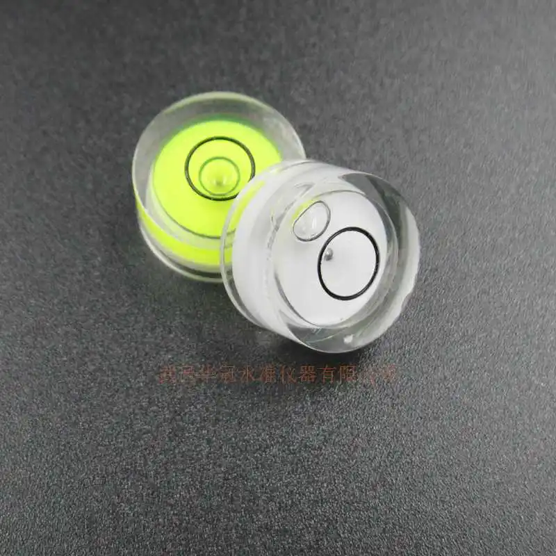 (100 Pieces/Lot) HACCURY 15*8mm 15*6mm Bubble Level Circular Spirit Level Round Bullseye Nivel Bubble Green or White Color