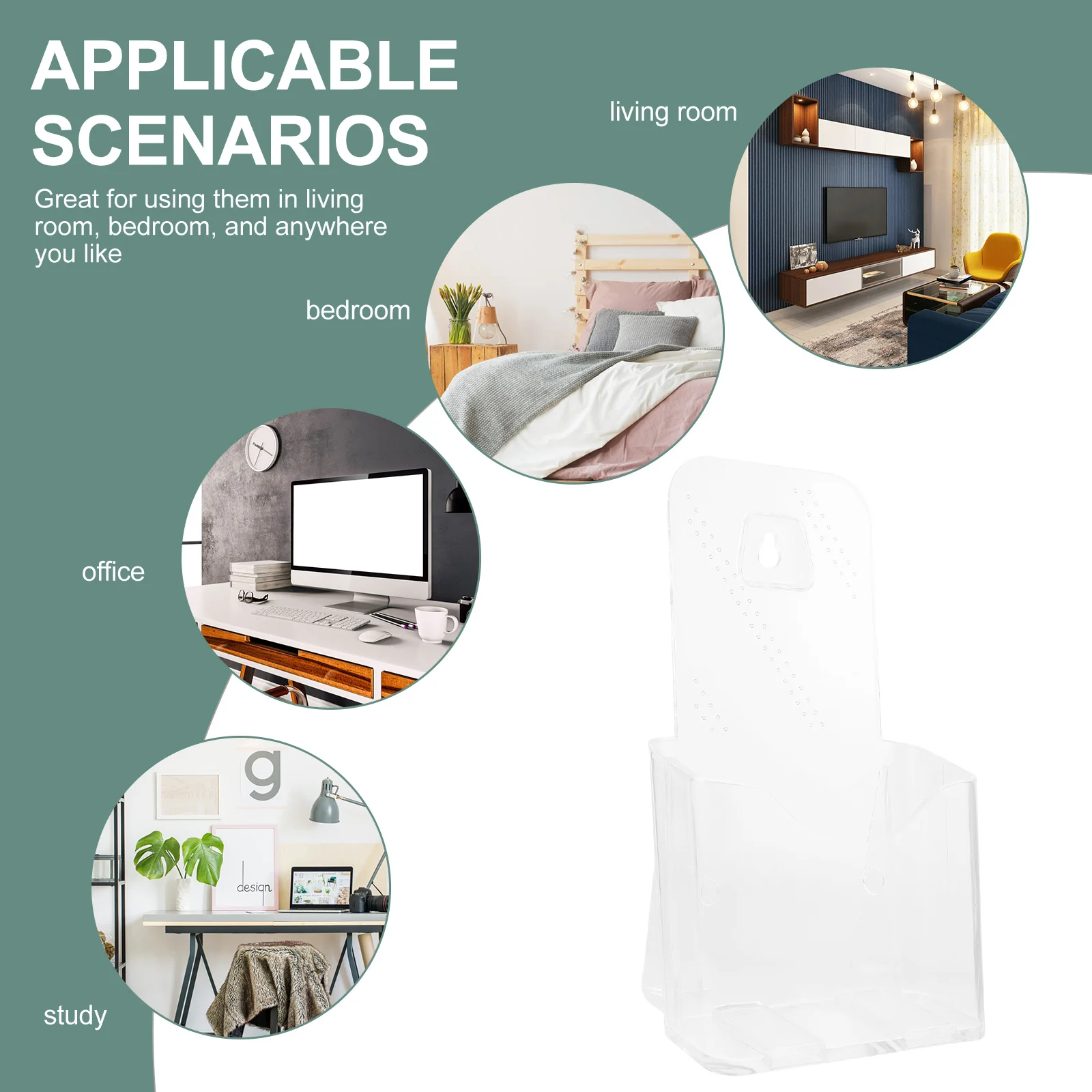 Porta brochure trasparente per uso in ufficio Supporto moderno per organizer di file Robusto espositore trasparente per documenti e riviste