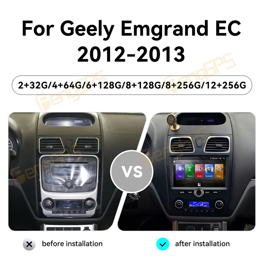 For Geely Emgrand EC7 1 2009 -2016 Android Car Radio Wireless Carplay Stereo Receiver Autoradio Multimedia Player GPS Navi Touch