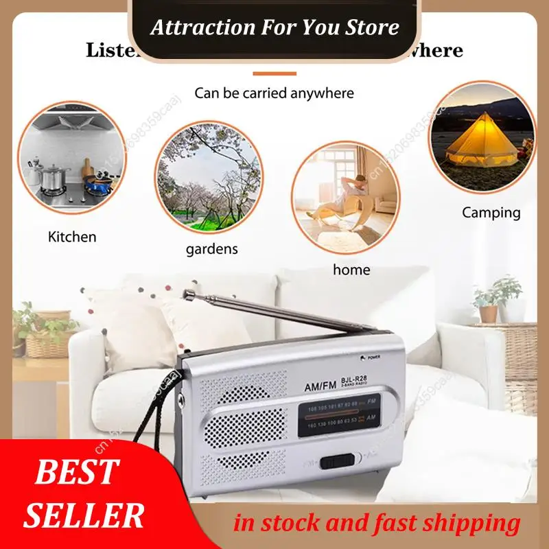 Hot Selling Digital Retro Radios Memory Function Handheld AM/FM Radios Manual Channel Search Battery Powered Built-In Speaker