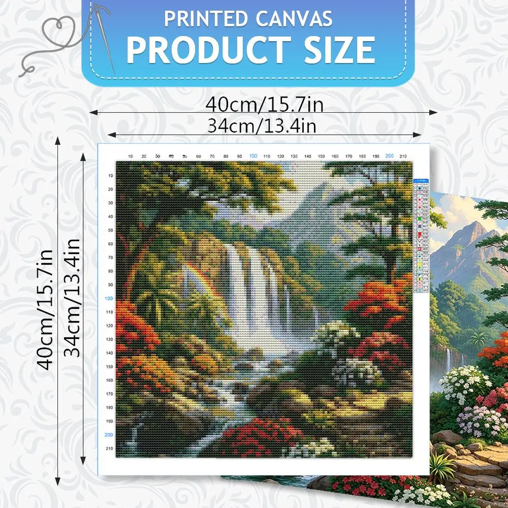 HUACAN Embroidery Sets Mountain Landscape Cross Stitch Kit Lake River Hobbies Creative Needlework 11CT Home Decor Items