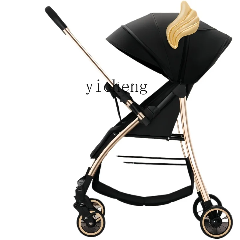 

Tqh Two-Way Baby Stroller Can Sit and Lie Lightweight Folding High Landscape Children Baby Portable Umbrella Car