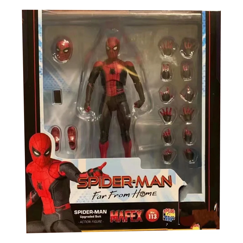 KO Mafex 113 103 Spiderman Action Figure Toys High Quality Multi-accessories Spider Man Movable Model Dolls Collectible Gifts