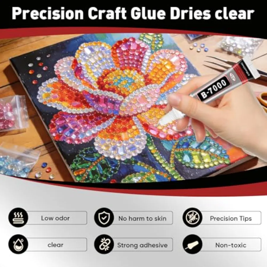 PCS ml B7000 Glue Clear with Precision Tip, Bedazzling Glue, Super Glues, Rhinestone Glue for Nail, Craft Glues, Jewelry Making