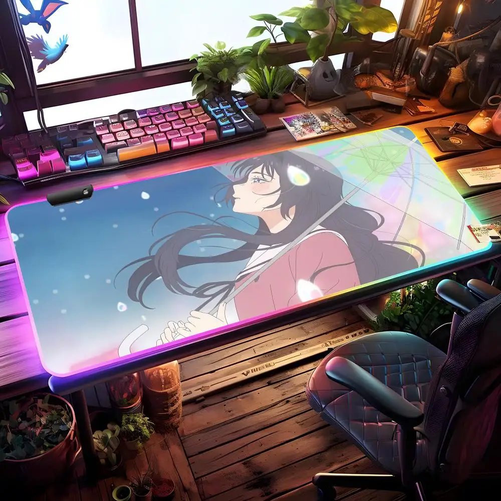 

Kaoruko Waguri Mouse Pad RGB Gaming Mouse Pad Desk Mat HD Gamer Large LED Light XXL MousePads