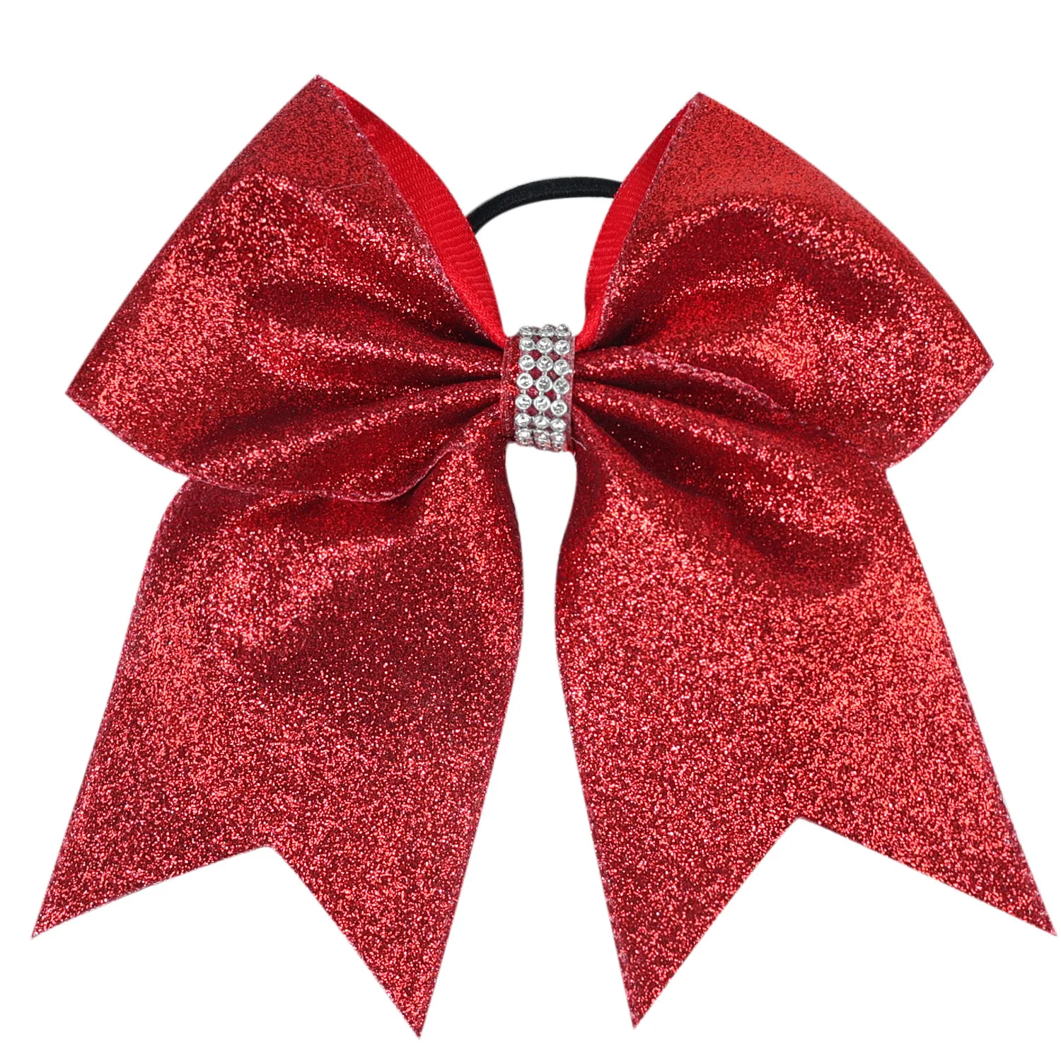 7 Inches Fashion Sparkling Glitter Cheerleading Hair Bow Glitter Grosgrain Ribbon Bows Hair Band Hair Tie For Girls And Women