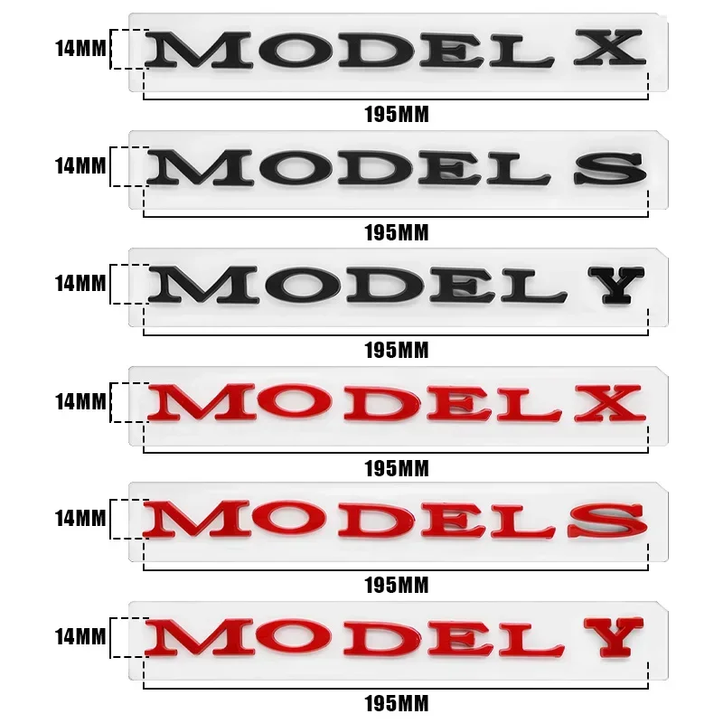 

1Pc Car Styling Logo Badge For Tesla Model 3 Model S Models Y X ABS 3D Rear Trunk Body Emblem Sticker Decal Decorate Accessories