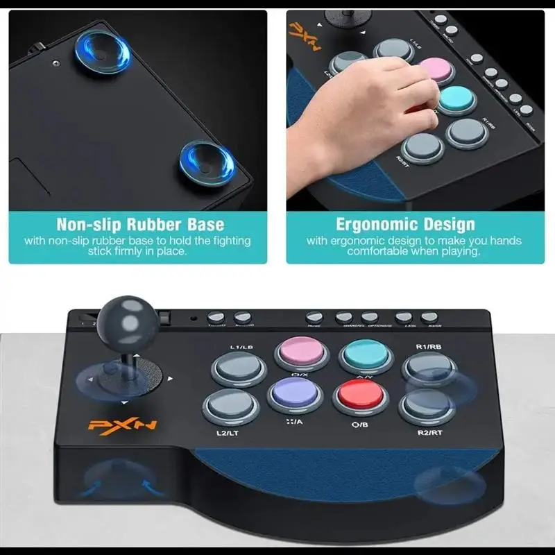 PXN 0082 USB Wired Game Joystick Arcade Console Rocker Fighting Controller Gaming Joystick for PS3/PS4/Switch/PC/Android TV/XBOX