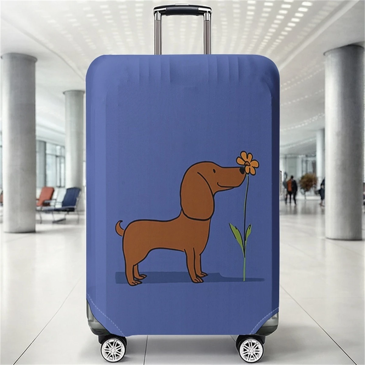 

Защитный чехол для багажа с рисунком собаки, подходит для багажных чехлов размером 18-32 дюйма, перчатки для ручки багажной сумки, дорожные аксессуары.