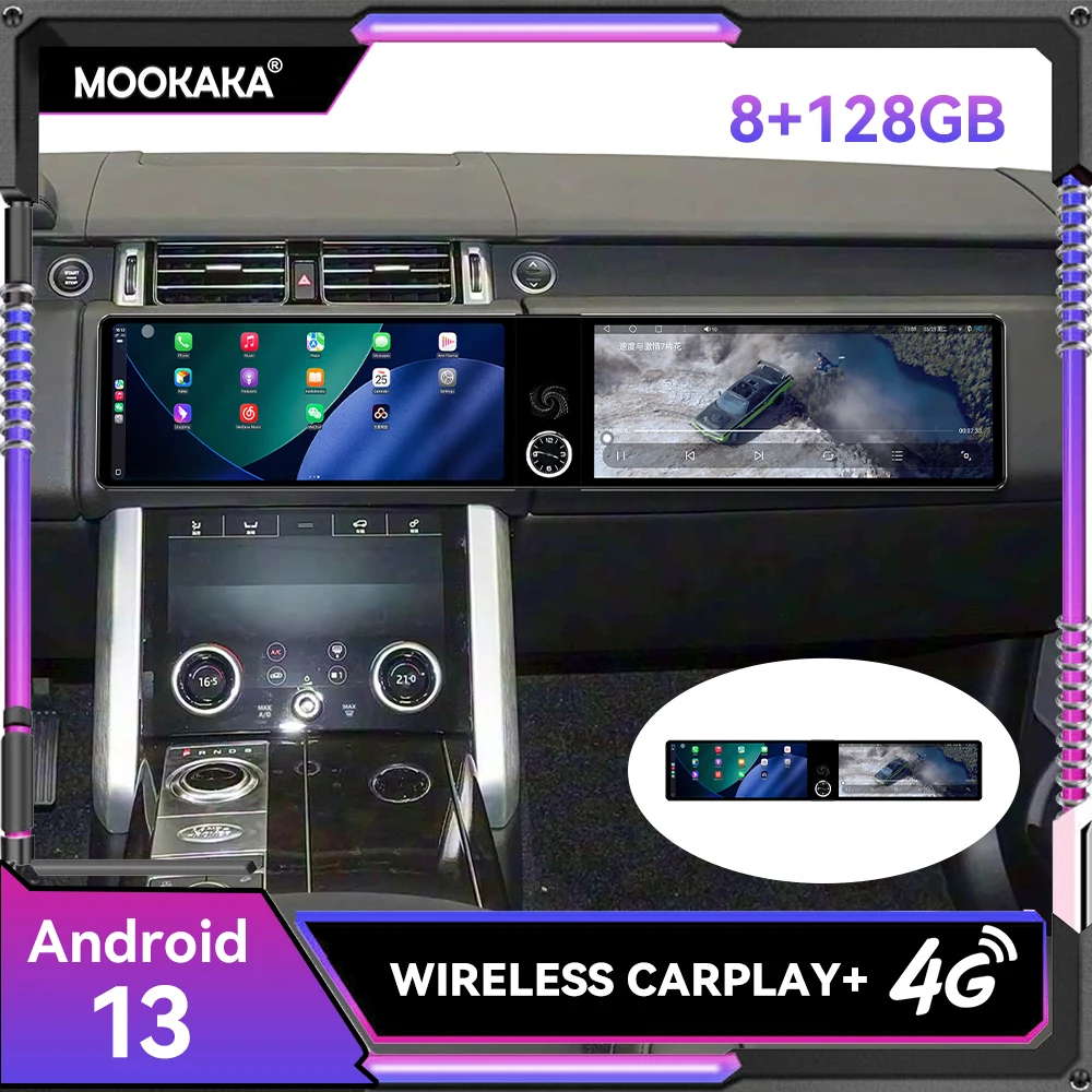 

12.3 inch Dual Screen For Land Rover Range Rover Vogue 2018 - 2022 Car Multimedia Android 13 Stereo NAVI GPS Audio CarPlay Radio