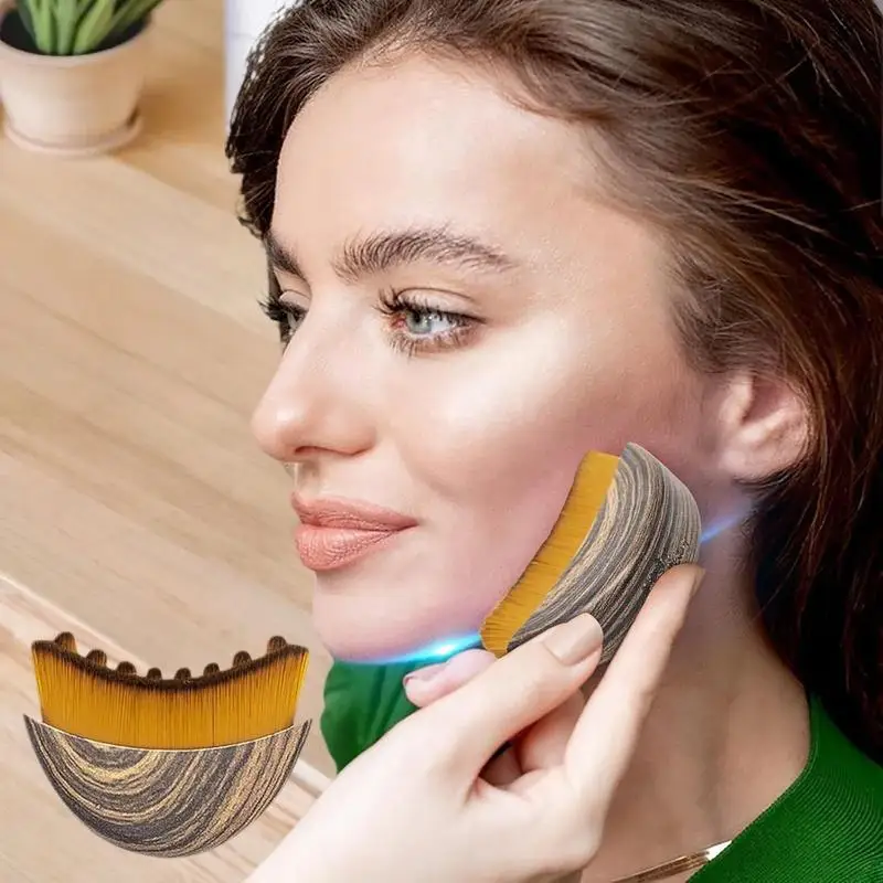 فرشاة تدليك جافة للجسم لتصريف اللمف، فرشاة تدليك خشبية لتحديد ملامح الوجه، مشط تدليك وتقشير جاف للجسم والوجه