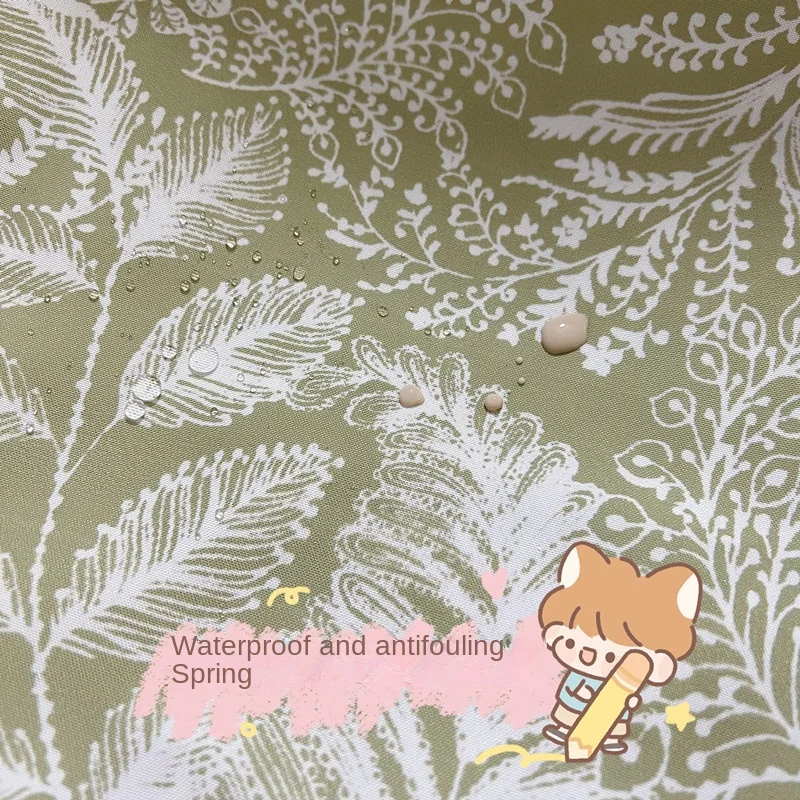Waterproof Round Tablecloth Fresh Green Nature Tea Table Cloth Plant Luxury Deluxe Thick and Solid Table Cover Spring Home Use