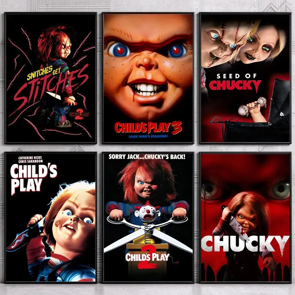 Creepy Horror Character C-Chucky Poster Wall Art Print Sticker for Bedroom Living Room Dorm Office Modern Home Decor Gift
