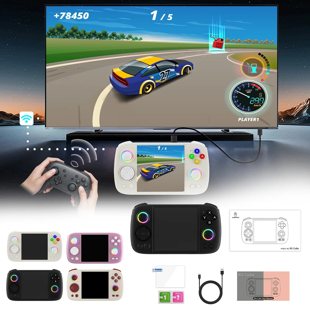 Handheld Portable Gaming Console Support Wifi Projection/1080p Displayport Output/BT Connection For Children Kids