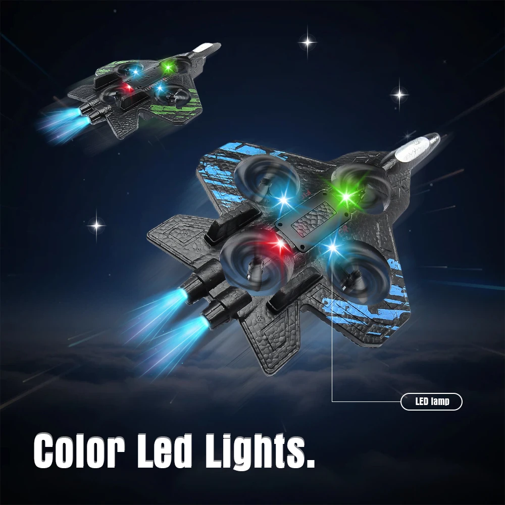 RC Aircraft EPP Foam Stunt Glider Fall Resistant Remote Control Airplanes With Lights 3D Flip RC Quadcopter Drone for Kids