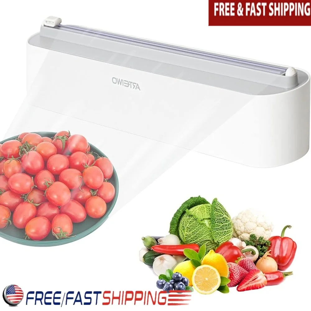 

Magnetic Plastic Wrap Cutter Dispenser Aluminum Foil Cling Film Parchment Paper Storage Kitchen Organizer Durable ABS Material