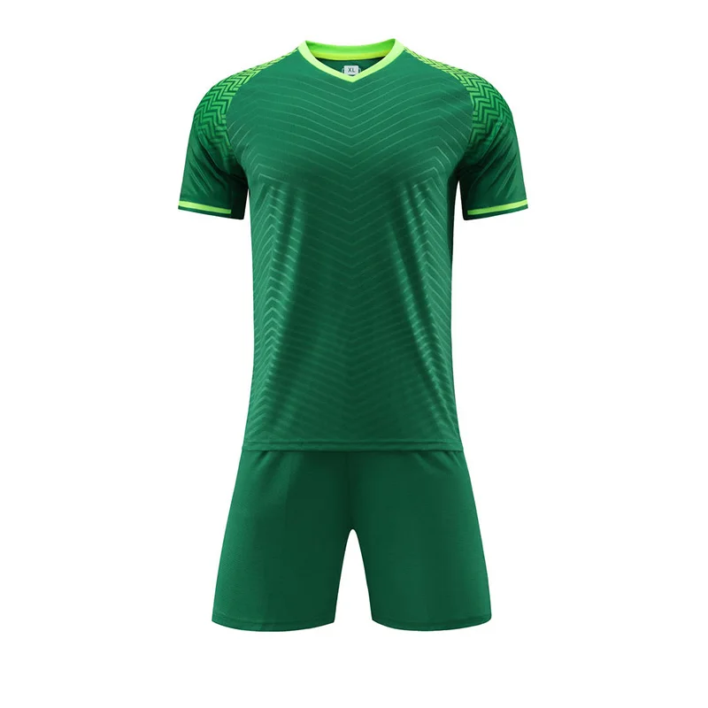 

CYOLO Sport Forest Green Soccer Kits Original New Design Emboss Front Soccer Jersey Set for School Kids and Youth's Sportswear