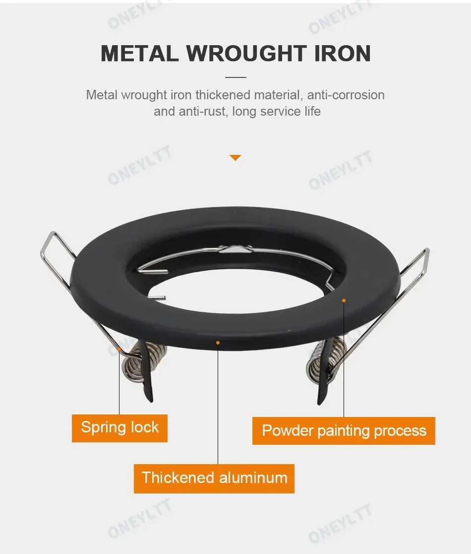6pcs Recessed Downlight Frame LED Ceiling Fixtures Downlight GU10 MR16 Ceiling Spot Lights Fitting Fixture