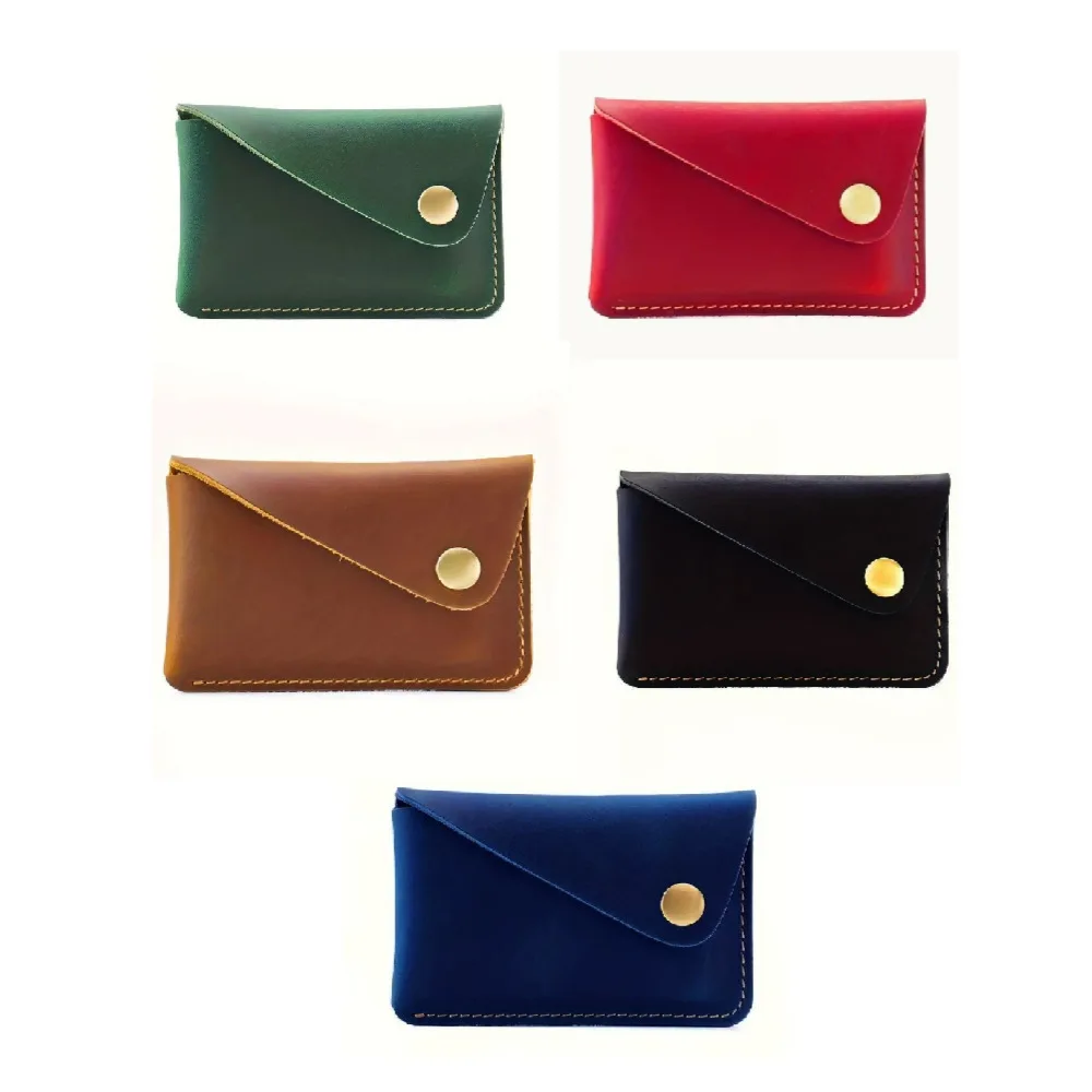Women/Men's Vintage Leather Wallet Ultra Thin Mini Credit Card Holder ID Case Cash Pocket Slim Short Wallet High Quality