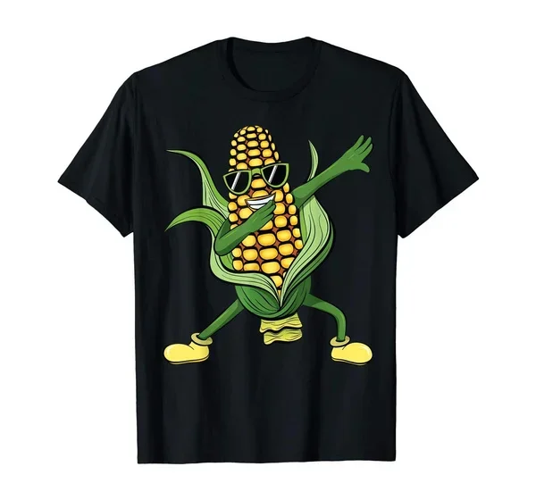 Dabbing Corn Cob | Dancing Corn Farm Farmer Gift T-Shirt Men Fashion Funny Cotton Tee Shirt