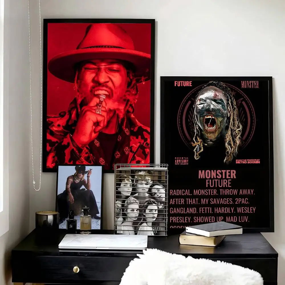 Future Hip Hop Rapper Vintage    Poster and Prints Wall Art Pictures for Modern Bedroom Game Room Home Decor