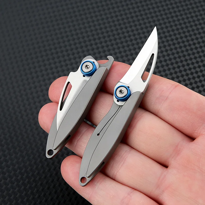 NEW Titanium Alloy Cicada Mini Folding Knife Multifunctional Bottle Opener Oortable Keychain Knife Outdoor EDC Tools