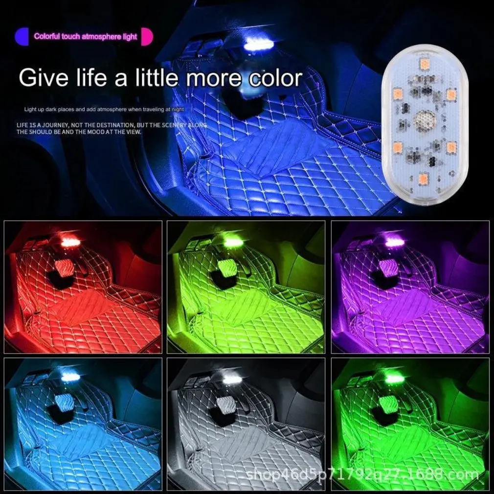 Luz de techo Interior de coche con Sensor táctil, Mini lámpara LED de lectura, imanes de techo, lámpara de ambiente de carga USB